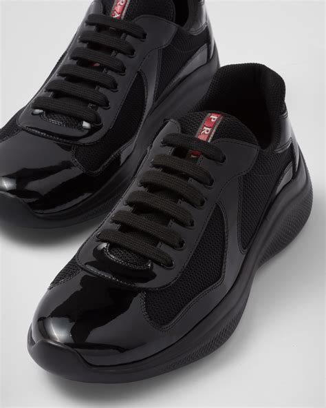 black prada trainers shiny|black prada shoes for women.